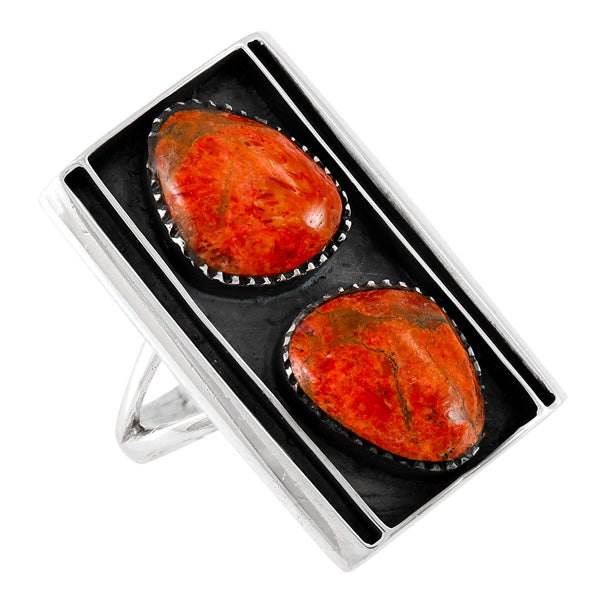 Coral Ring Sterling Silver R2585-C74