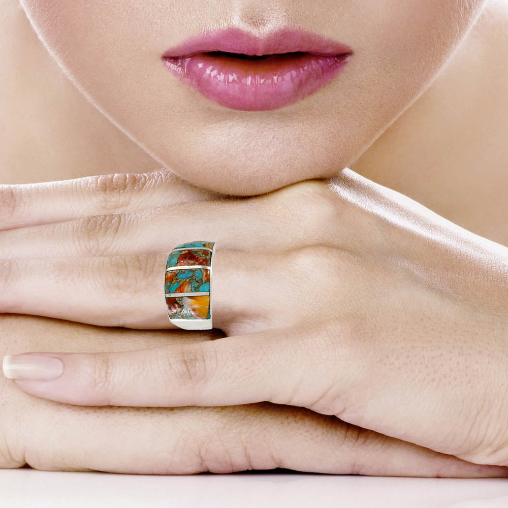 Spiny Turquoise Ring Sterling Silver R2587-C89
