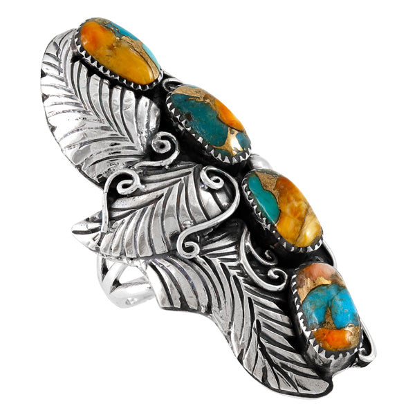 Spiny Turquoise Ring Sterling Silver R2591-LG-C89 (LARGER style)