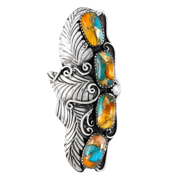 Spiny Turquoise Ring Sterling Silver R2591-LG-C89 (LARGER style)