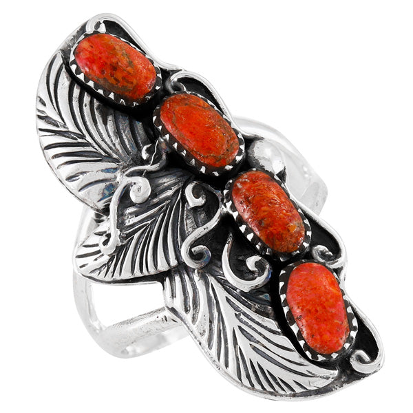 Coral Ring Sterling Silver R2591-SM-C74