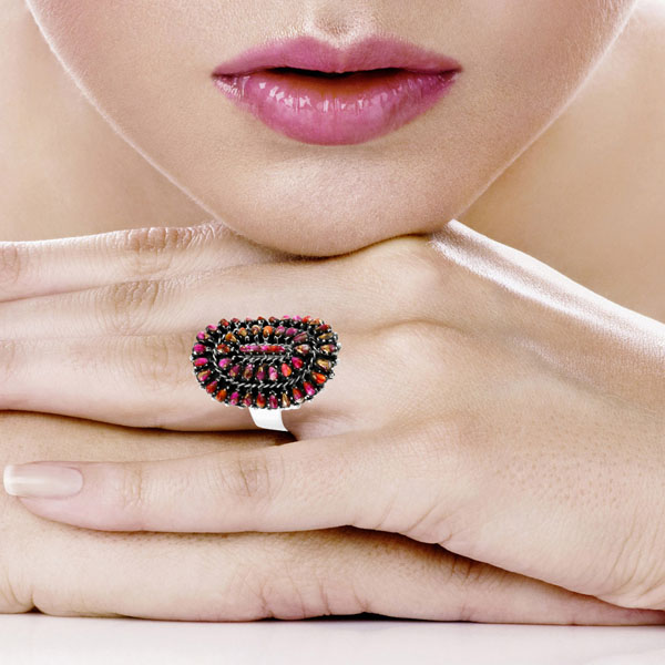 Plum Spiny Ring Sterling Silver R2606-C92