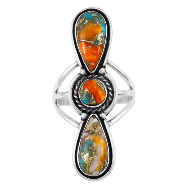 Spiny Turquoise Ring Sterling Silver R2616-C89