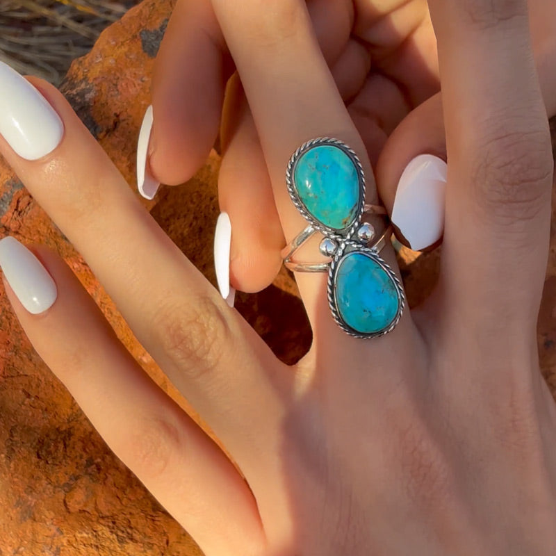 Turquoise Ring Sterling Silver R2621-C75
