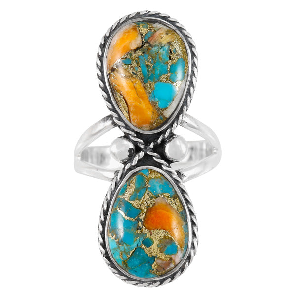Spiny Turquoise Ring Sterling Silver R2621-C89
