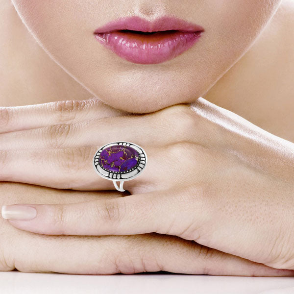 Purple Turquoise Ring Sterling Silver R2622-C77