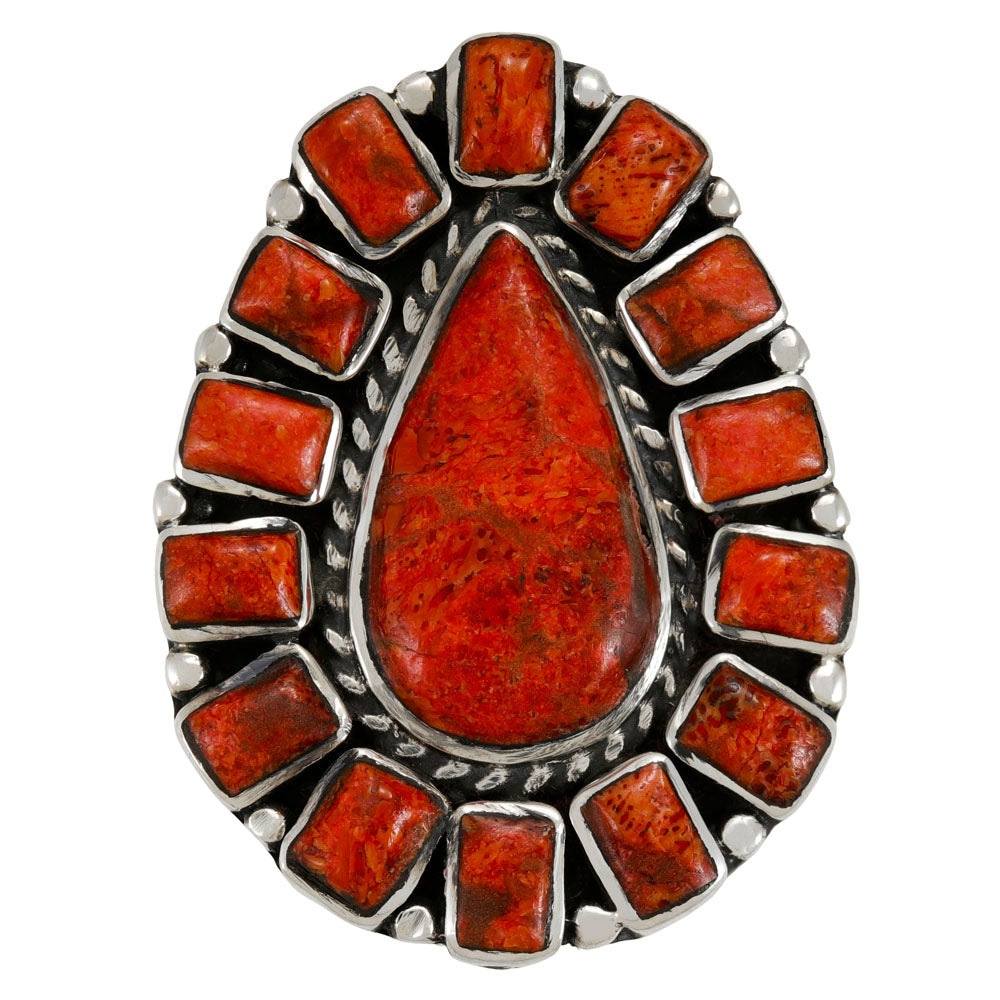 Coral Ring Sterling Silver R2626-C74