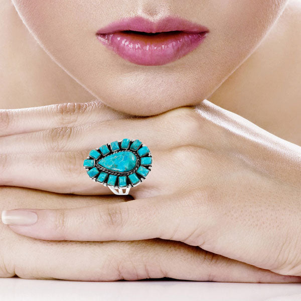 Turquoise Ring Sterling Silver R2626-C75