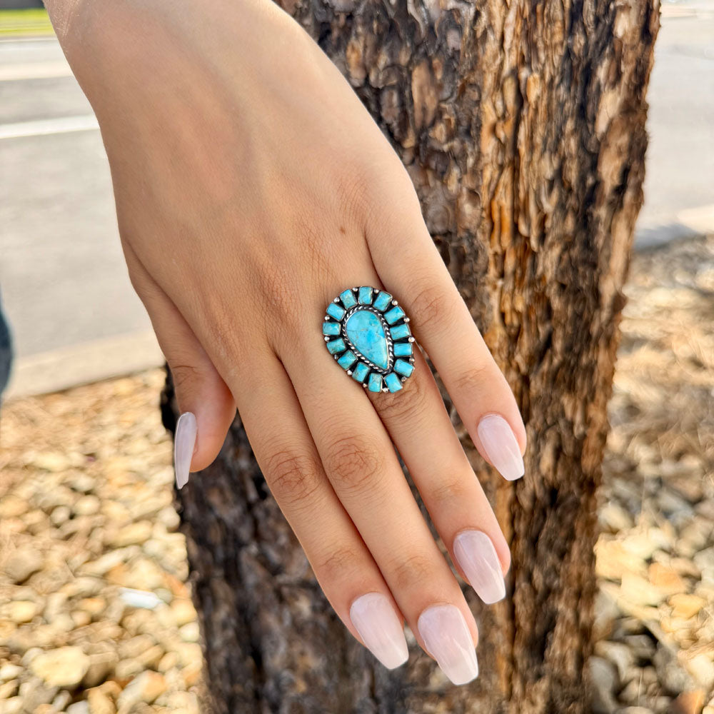 Turquoise Ring Sterling Silver R2626-C75