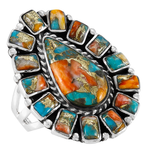 Spiny Turquoise Ring Sterling Silver R2626-C89
