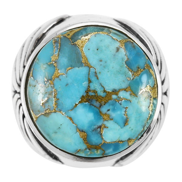 Men's Matrix Turquoise Ring Sterling Silver R2628-C84 (Sizes 9-13)