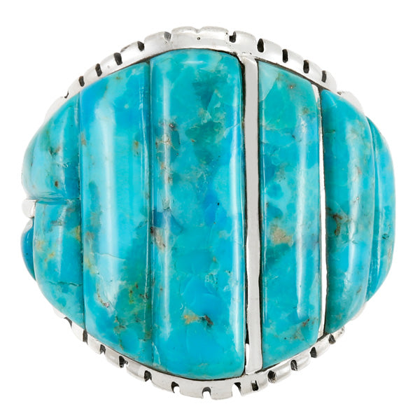 Turquoise Ring Sterling Silver R2630-LG-C75 (Unisex, Sizes 9-13)