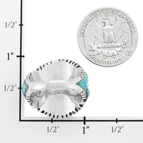 Turquoise Ring Sterling Silver R2630-LG-C75 (Unisex, Sizes 9-13)