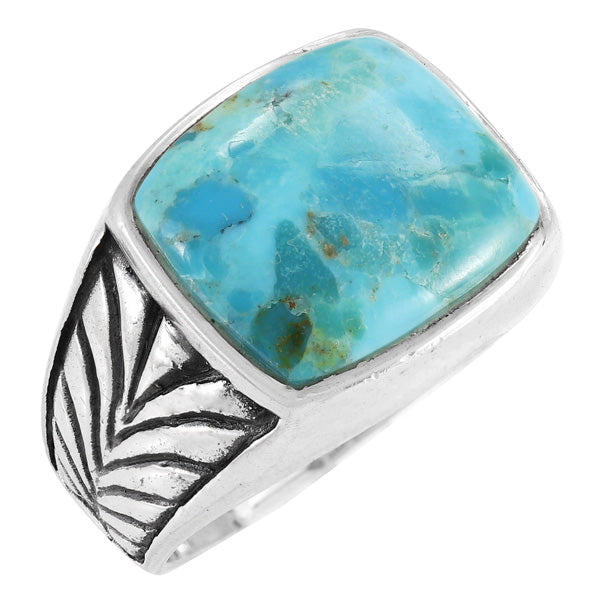Men's Turquoise Ring Sterling Silver R2636-C75 (Sizes 9-14)