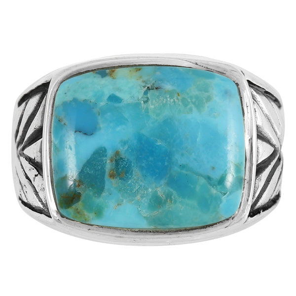 Men's Turquoise Ring Sterling Silver R2636-C75 (Sizes 9-14)