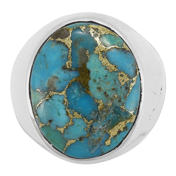 Men's Matrix Turquoise Ring Sterling Silver R2639-C84 (Sizes 9-13)