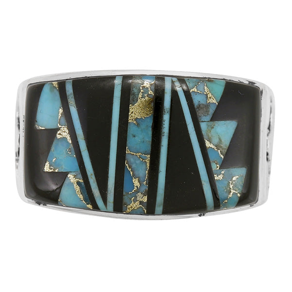 Men's Multi Gem Ring Sterling Silver R2640-C49 (Sizes 9-13)