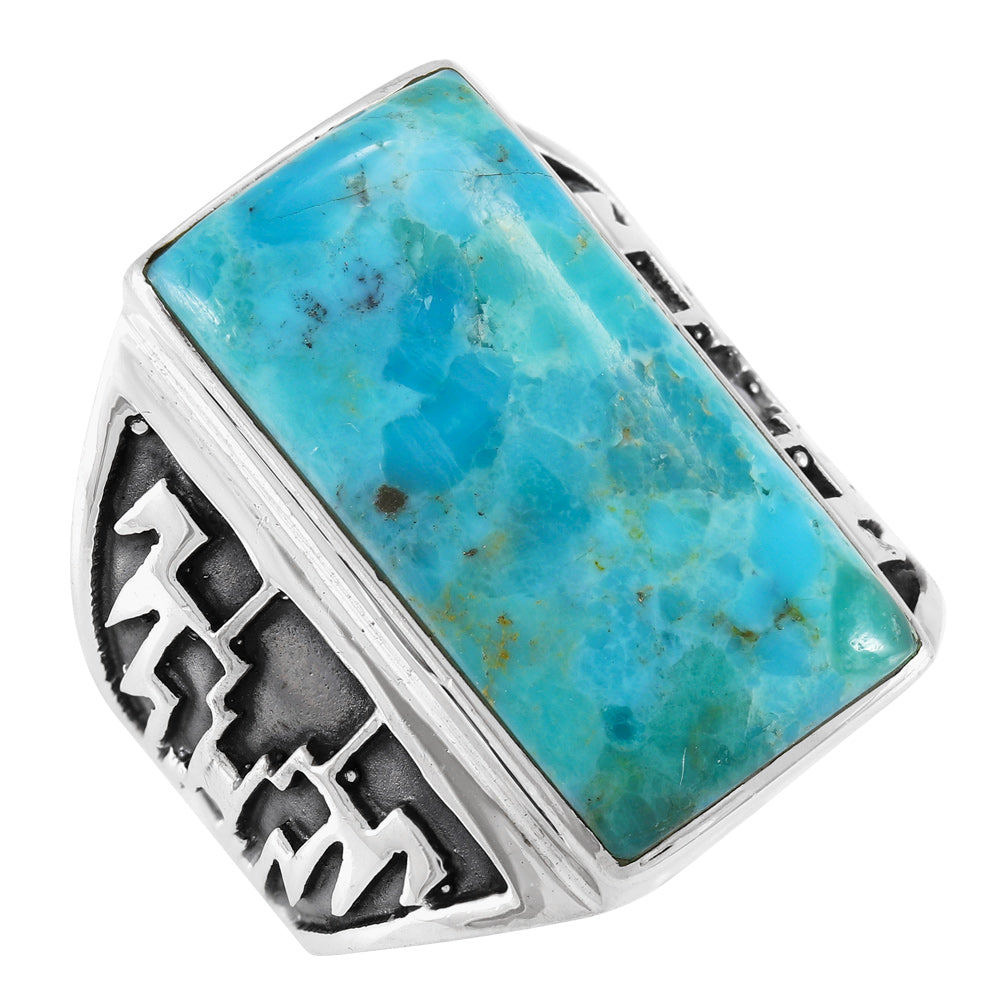 Turquoise Ring Sterling Silver R2659-C75 (Unisex, Sizes 6-14)