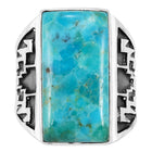 Turquoise Ring Sterling Silver R2659-C75 (Unisex, Sizes 6-14)