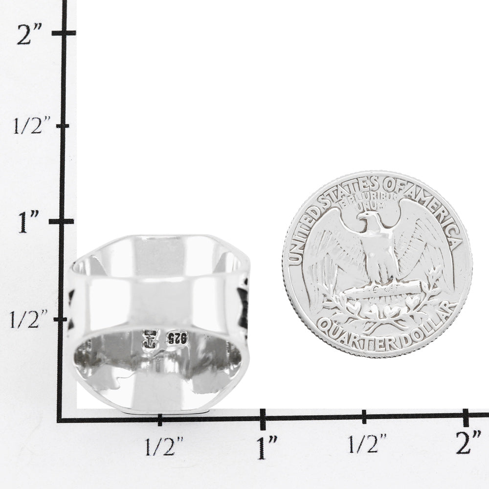 Turquoise Ring Sterling Silver R2659-C75 (Unisex, Sizes 6-14)