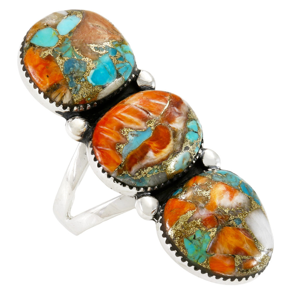 Spiny Turquoise Ring Sterling Silver R2665-C89