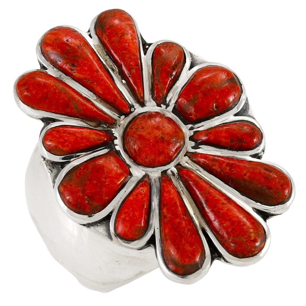 Coral Ring Sterling Silver R2668-C74