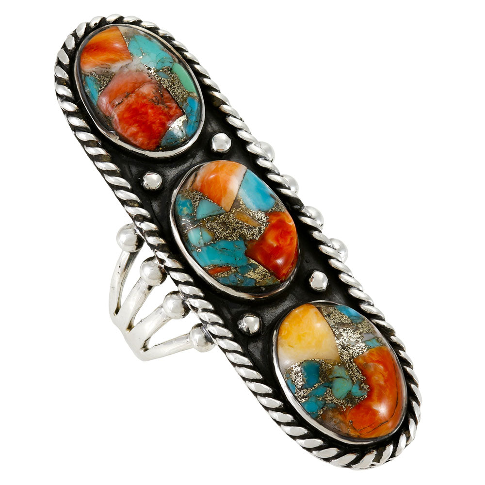Spiny Turquoise Ring Sterling Silver R2669-C89