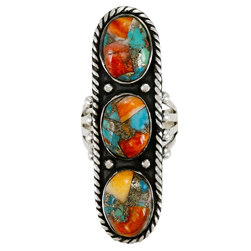Spiny Turquoise Ring Sterling Silver R2669-C89