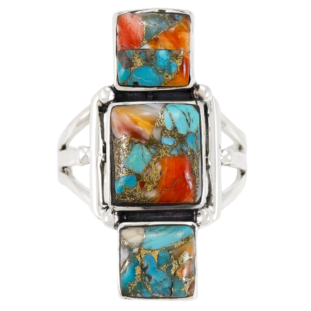 Spiny Turquoise Ring Sterling Silver R2670-C89