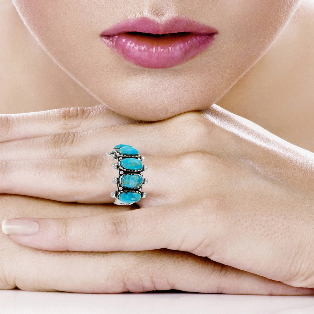 Turquoise Ring Sterling Silver R2672-C75
