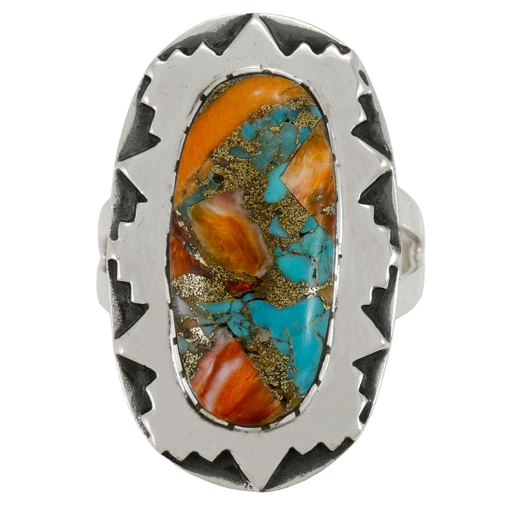 Spiny Turquoise Ring Sterling Silver R2673-C89
