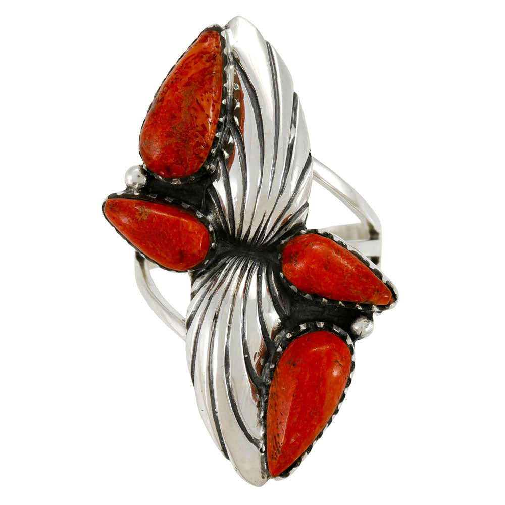 Coral Ring Sterling Silver R2674-C74