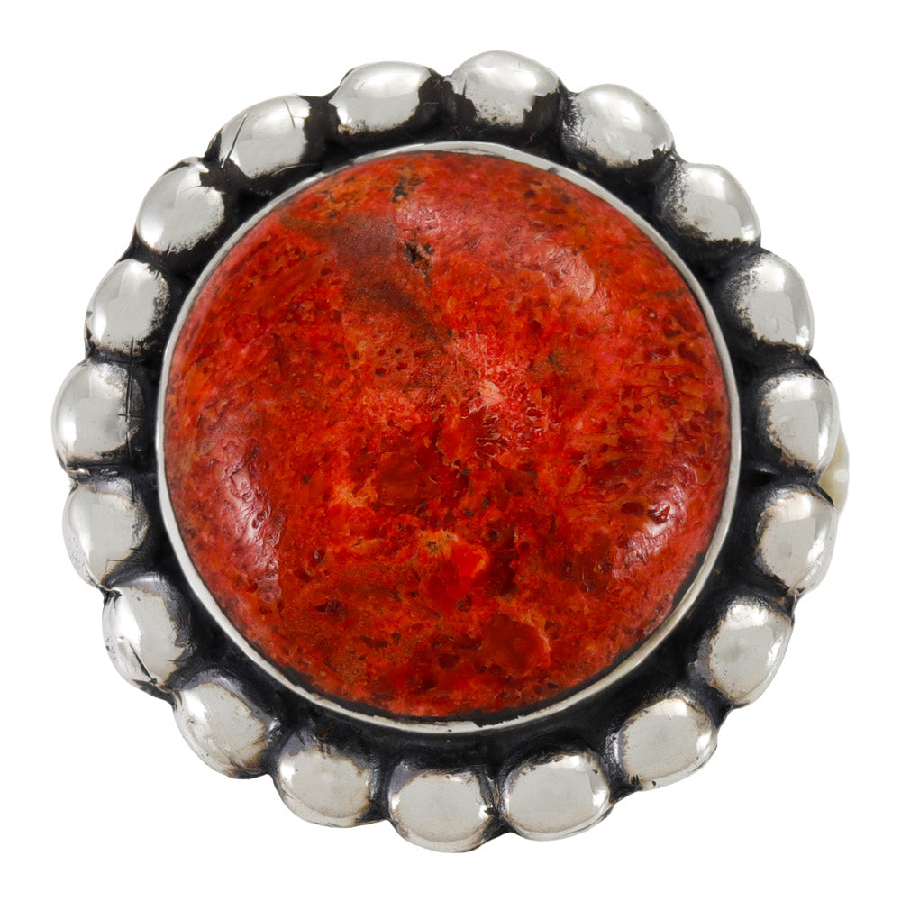 Coral Ring Sterling Silver R2676-C74