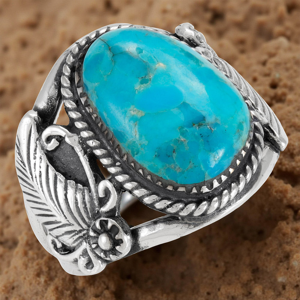 Turquoise Ring Sterling Silver R2677-C75