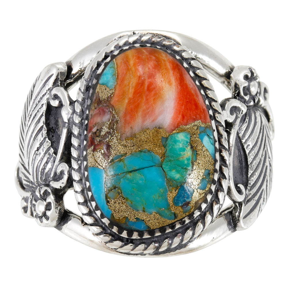 Spiny Turquoise Ring Sterling Silver R2677-C89