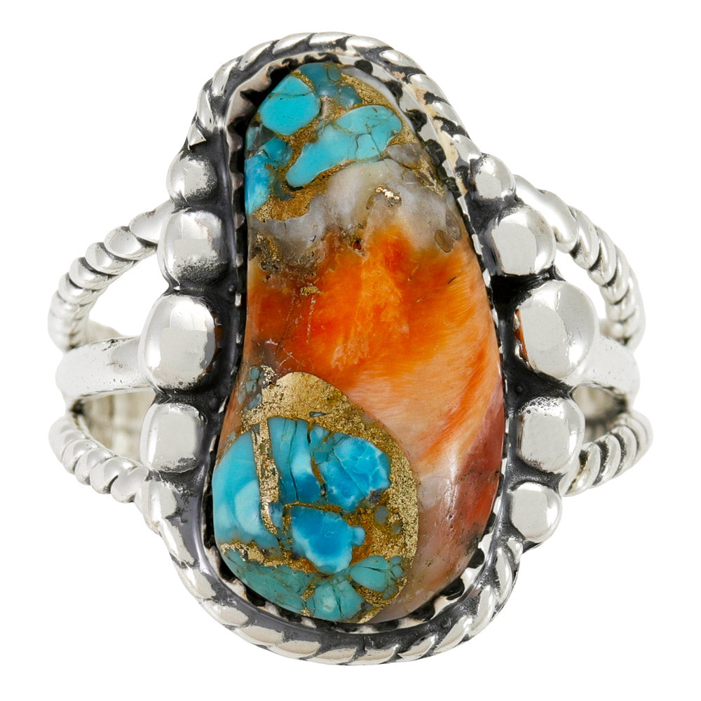 Spiny Turquoise Ring Sterling Silver R2678-C89