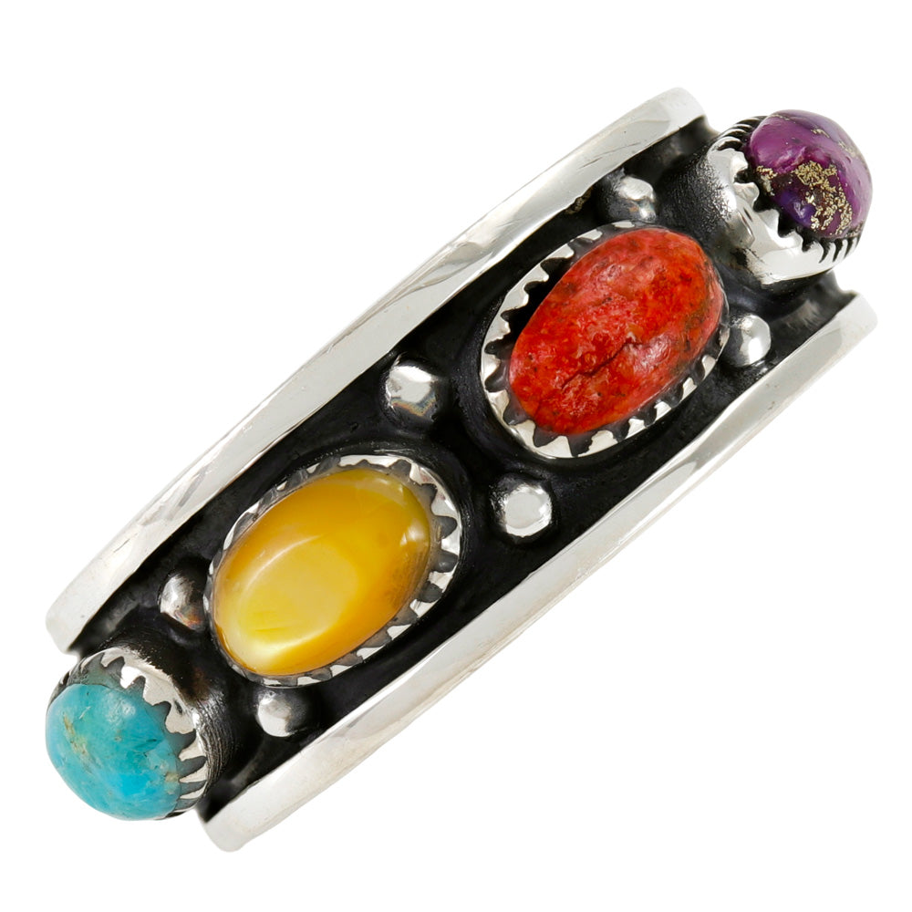 Multi Gemstone Eternity Band Ring Sterling Silver R2679-C71