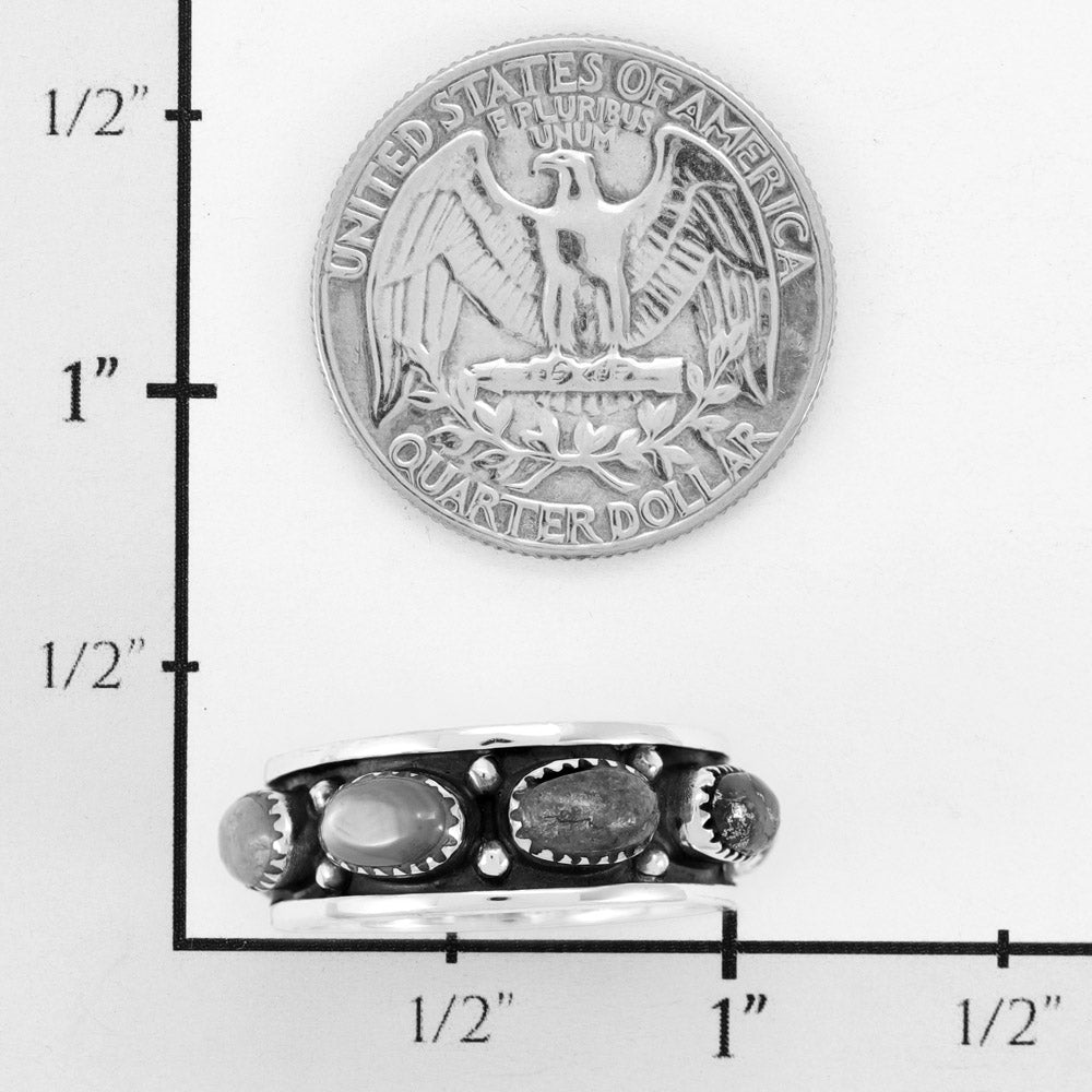 Multi Gemstone Eternity Band Ring Sterling Silver R2679-C71