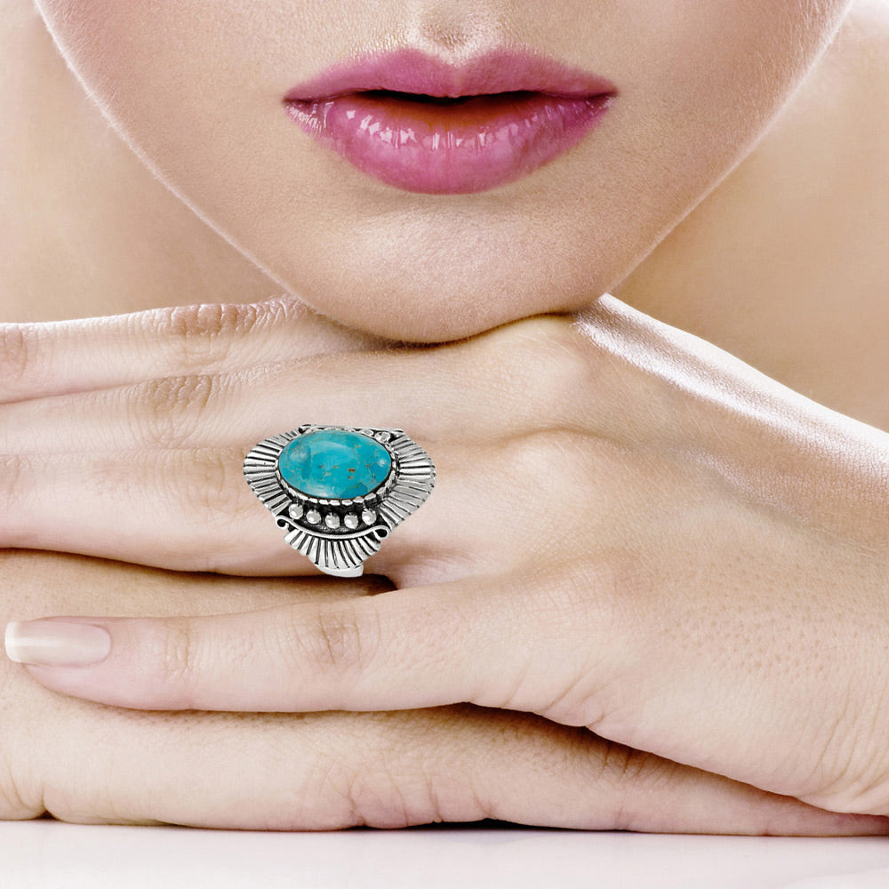 Turquoise Ring Sterling Silver R2684-C75