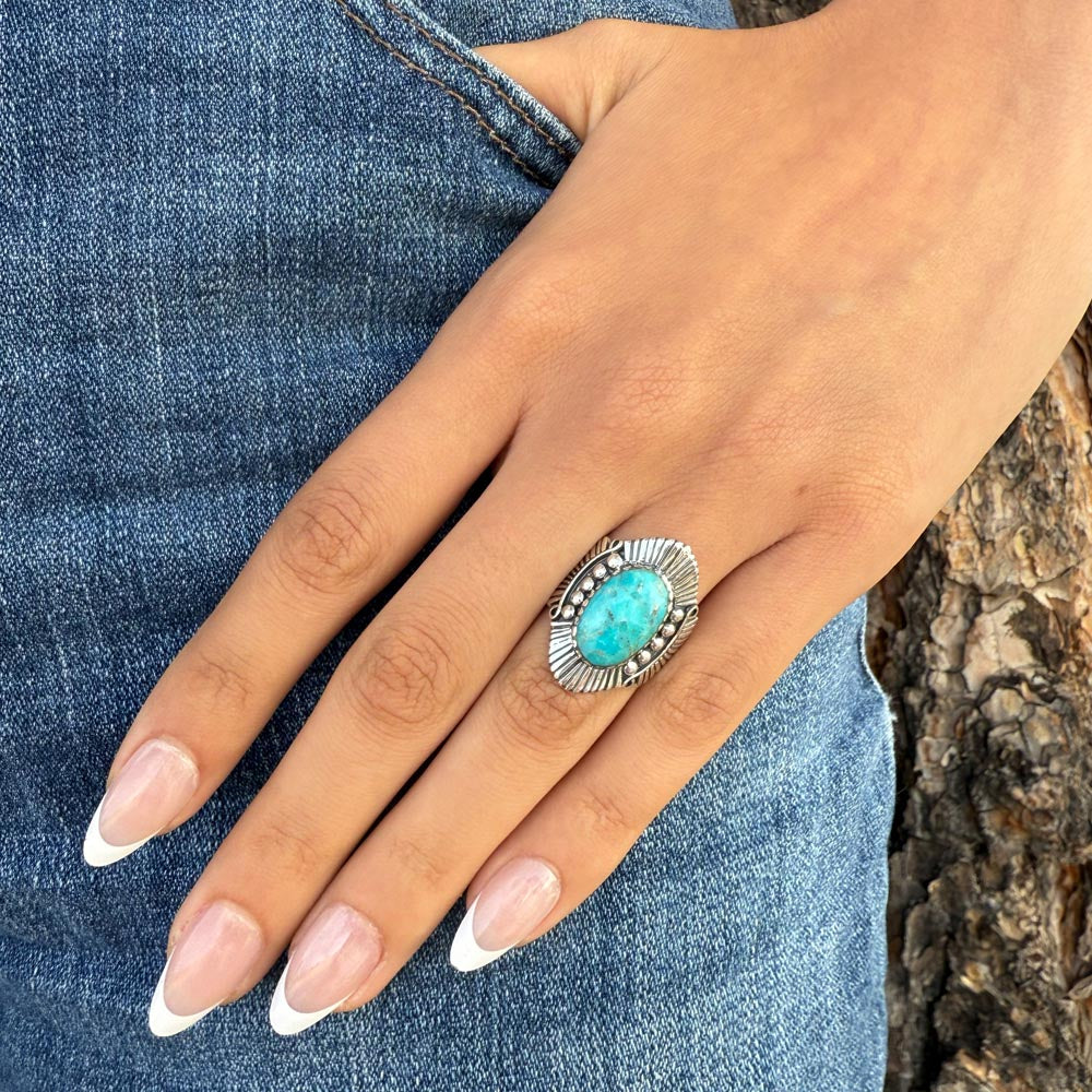 Turquoise Ring Sterling Silver R2684-C75
