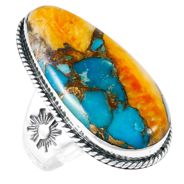 Spiny Turquoise Ring Sterling Silver R2230-C89