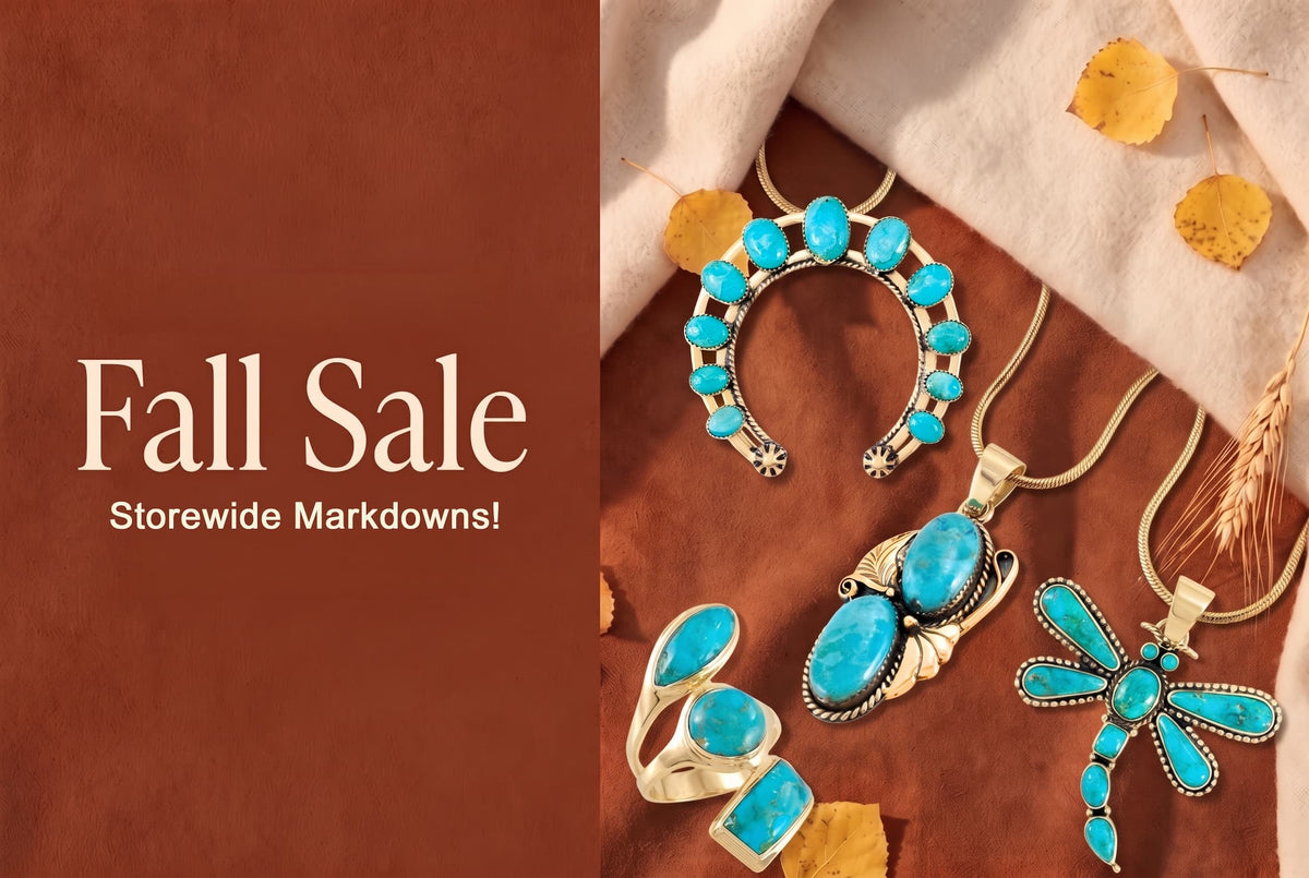 Fall Sale – storewide markdowns on genuine turquoise jewelry in GoldCopper and sterling silver