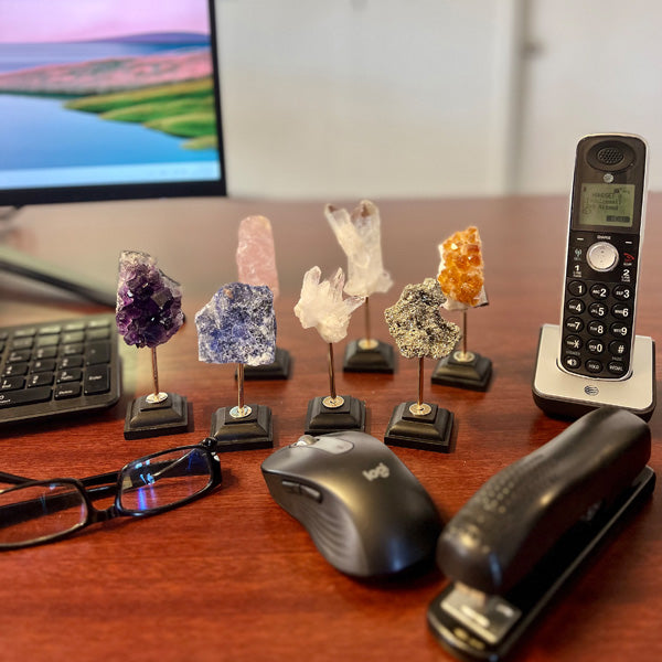 Clear Quartz Geode/Crystal on Stand Z9001-C215