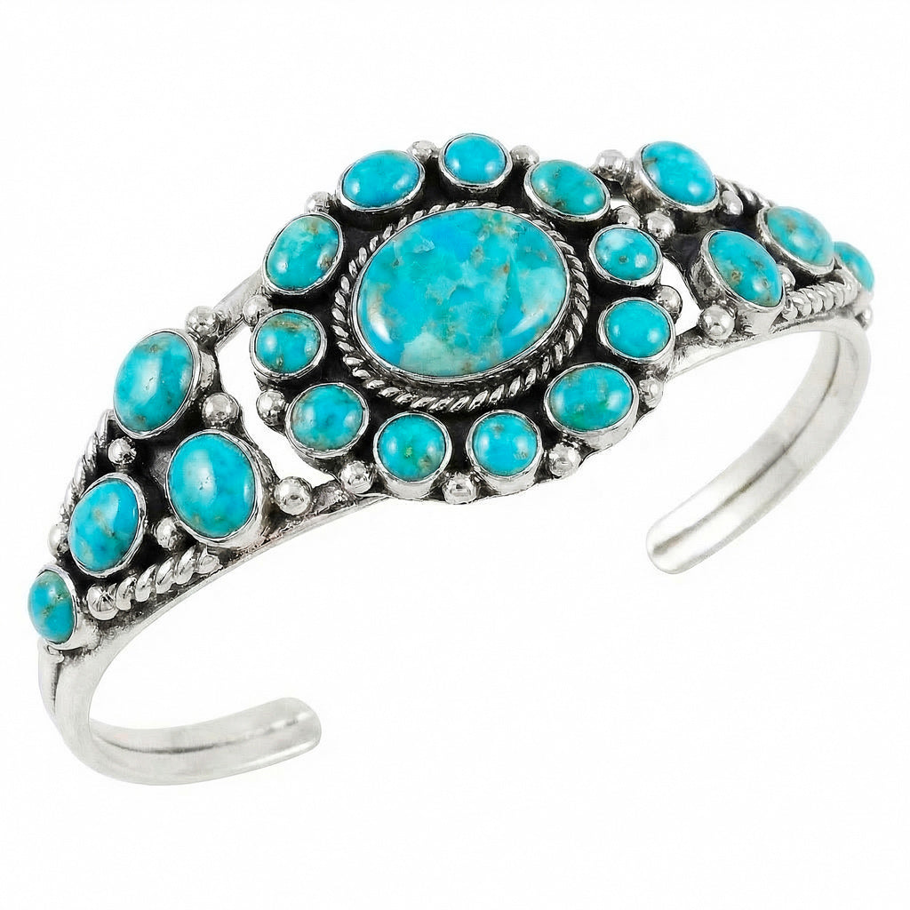 Turquoise Bracelet Sterling Silver B5484-C75