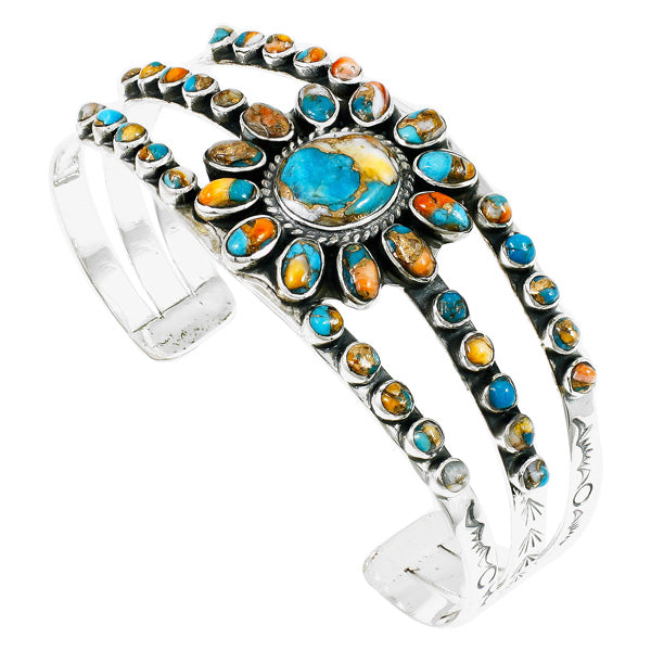 Spiny Turquoise Bracelet Sterling Silver B5499-C89