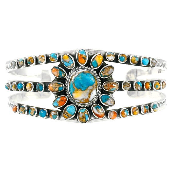 Spiny Turquoise Bracelet Sterling Silver B5499-C89