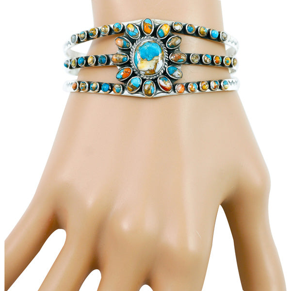 Spiny Turquoise Bracelet Sterling Silver B5499-C89