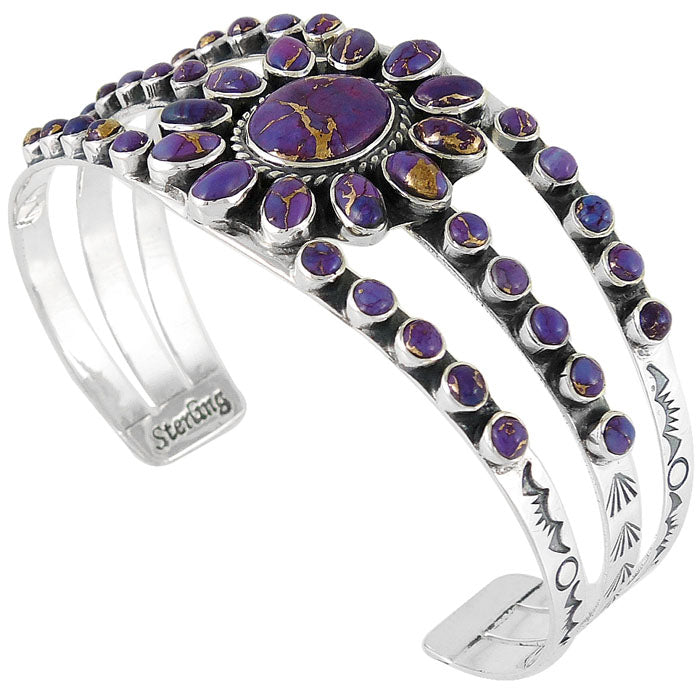 Purple Turquoise Bracelet Sterling Silver B5499-C77