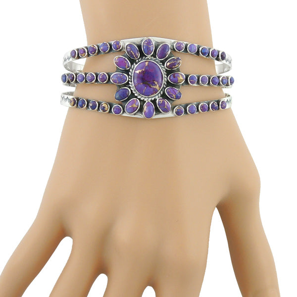 Purple Turquoise Bracelet Sterling Silver B5499-C77