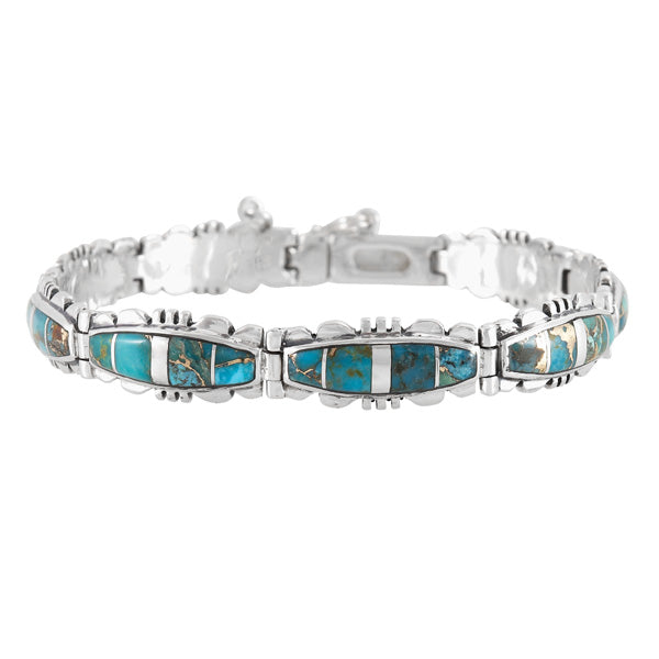 Matrix Turquoise Link Bracelet Sterling Silver B5516-C84A